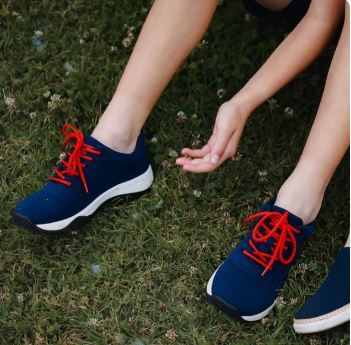 Navy Bamboo Knit Grounding Sneaker