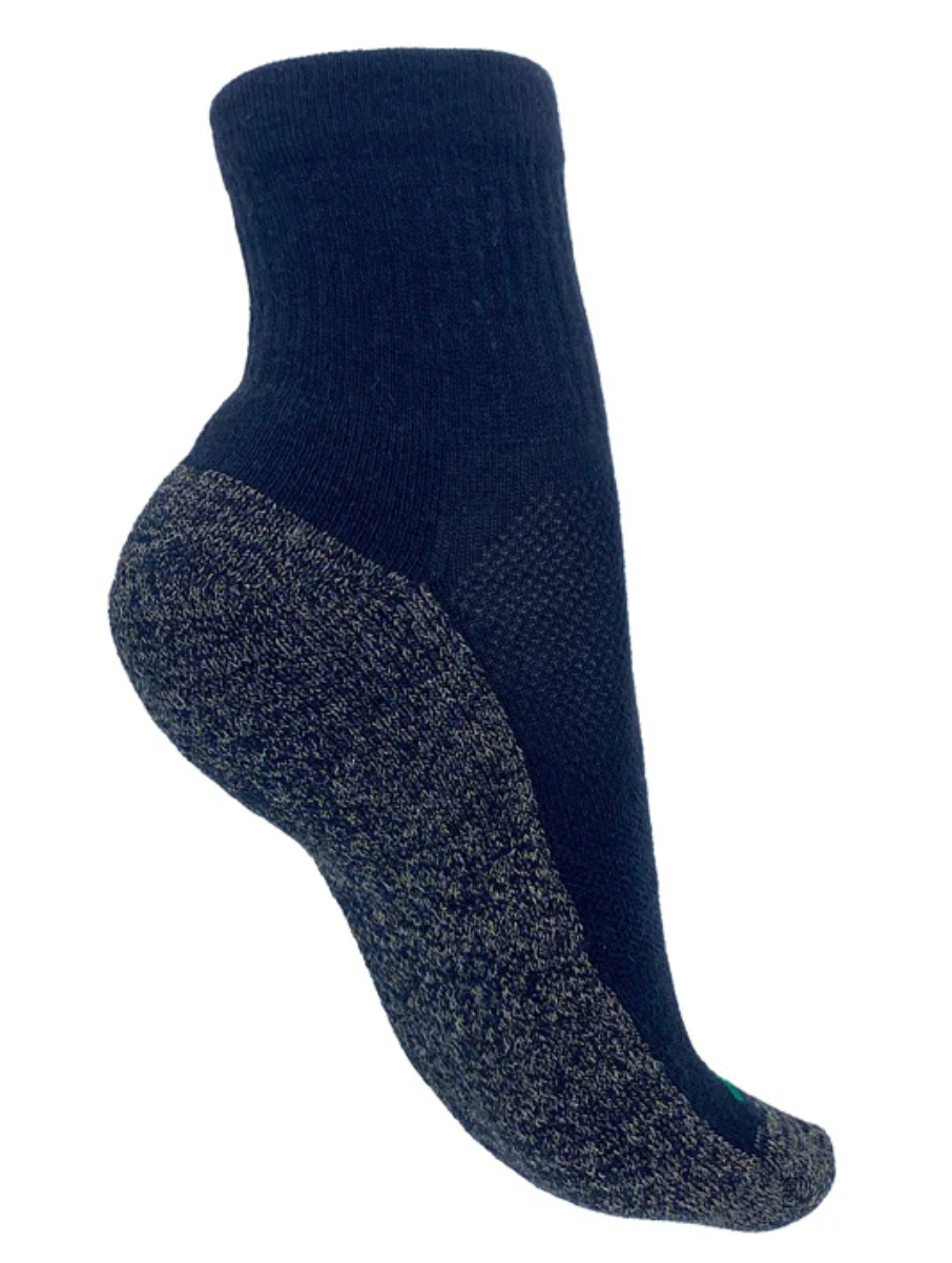 Tru47 - Black Grounding Quarter Socks - Merino Wool