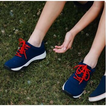 Navy Bamboo Knit Grounding Sneaker